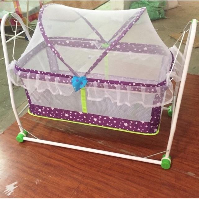 Nôi điện tự động 2in 1 khánh ngọc tặng màn chống muỗi + võng