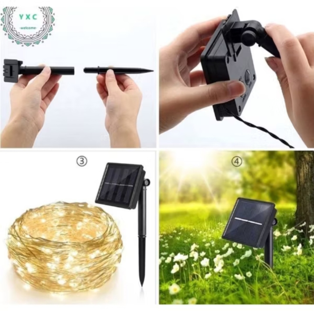 1 ĐÈN LED TRANG TRÍ NĂNG LƯỢNG MẶT TRỜI NHẤP NHÁY NHIỀU MÀU SẮC CỰC ĐẸP