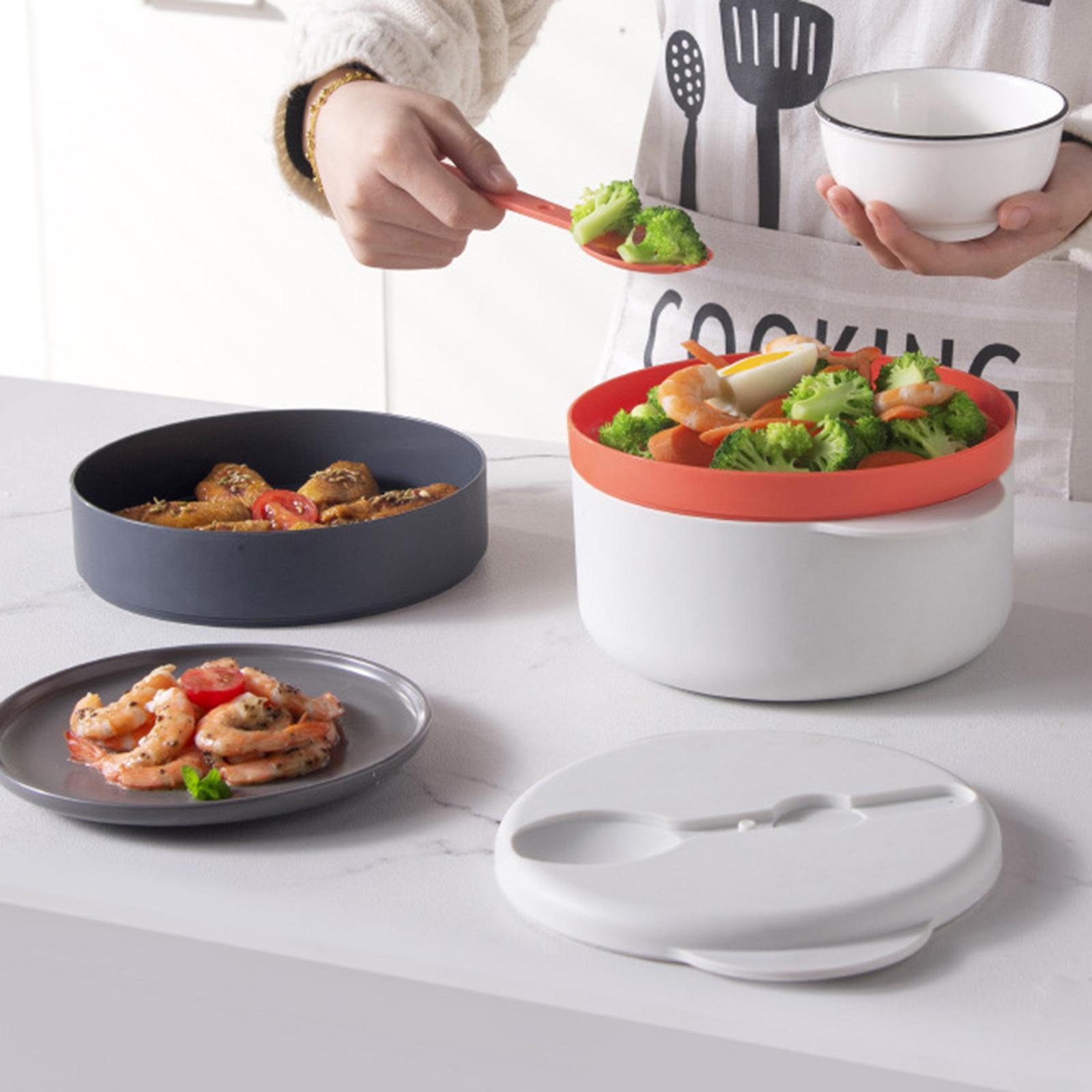 3 Tier Microwave Cookware Steamer Vegetables Food Cooker for Kitchen Cooking