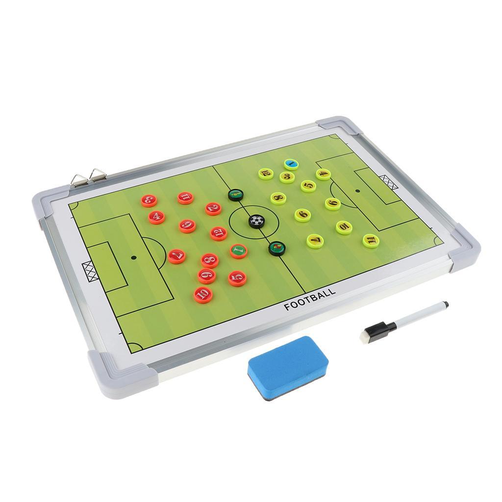 Magnetic Soccer Coaching Board, Football Strategy Teaching Clipboard with Dry Erase and Marker Pen + Lanyard Coaches Whistle