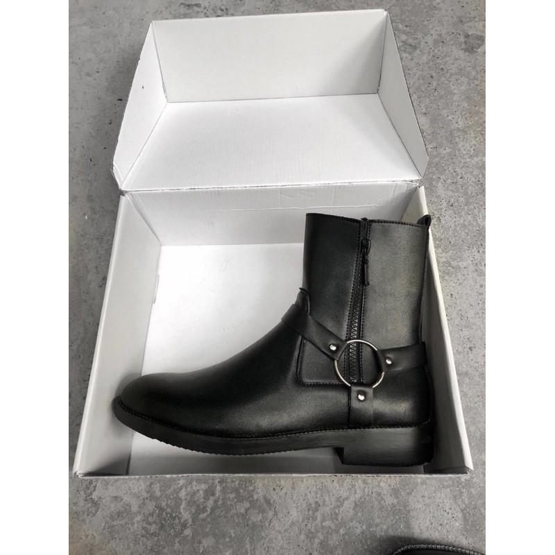 Laurent Boots da trơn, bốt cao cổ kéo khoá