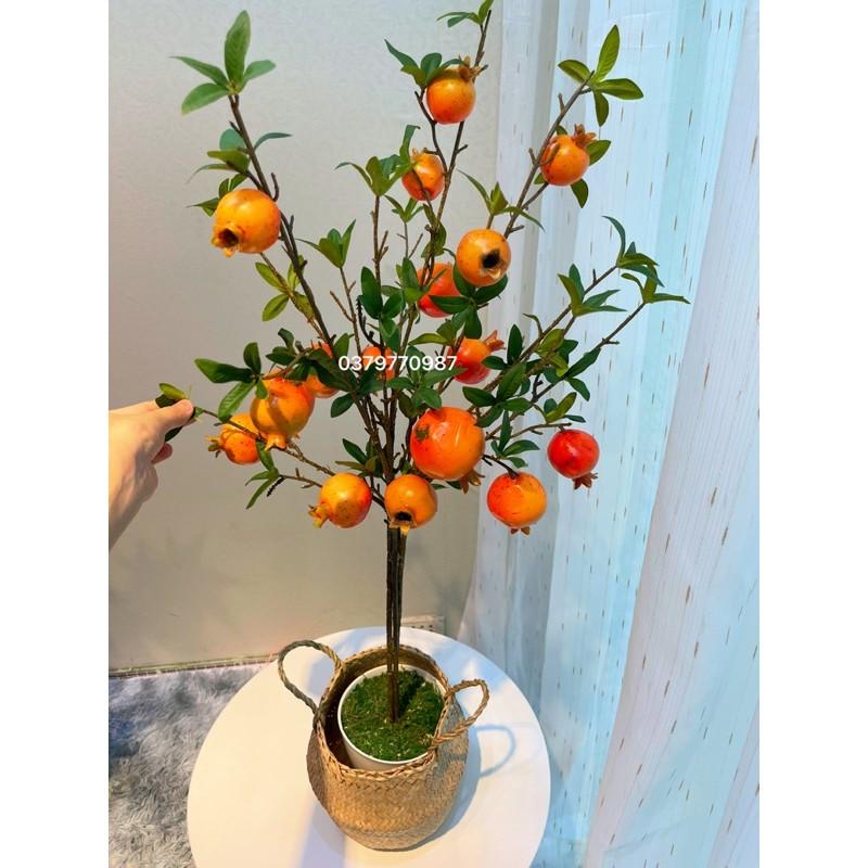 Cây lựu giả - 90cm kèm chậu quả to đẹp, hàng loại 1, ảnh thật shop chụp. Decor nhà cửa, hàng quán, văn phòng