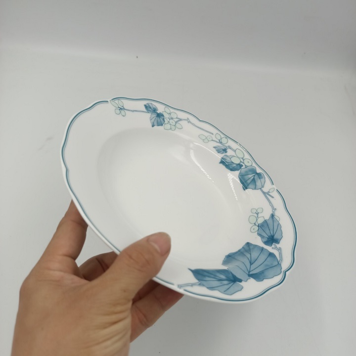 Đĩa Sứ Hoa Nho Xanh Kích Thước 20.5 CM Hàng Nhập Khẩu Cao Cấp