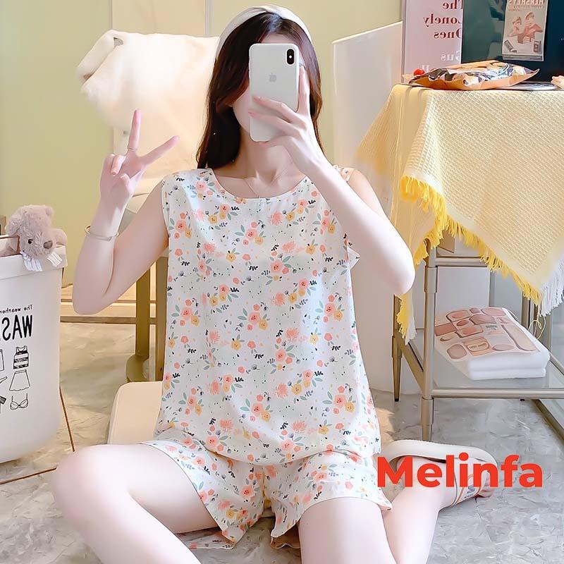 Bộ đồ ngủ ba lỗ mặc nhà nữ áo vải Cotton lụa tự nhiên mềm mại thoáng mát mặc mùa hè mã VABD0318