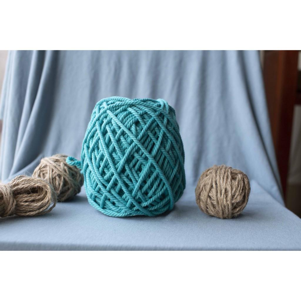 Dây thừng Cotton Màu Xanh Da Trời sợi mềm mịn size 3mm thắt macrame