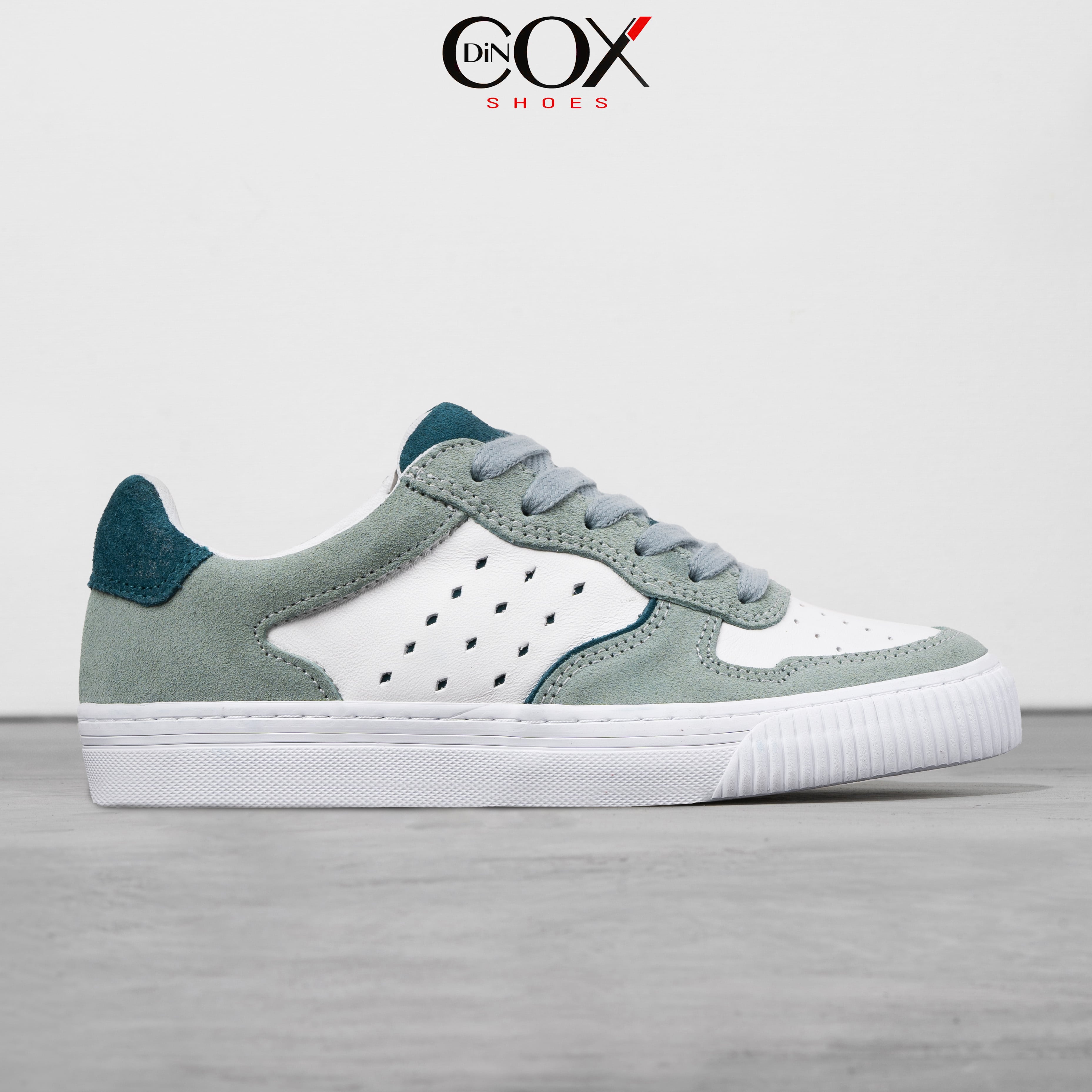 Giày Sneaker Nữ Da Bò Thật DINCOX E03 Green Sang Trọng