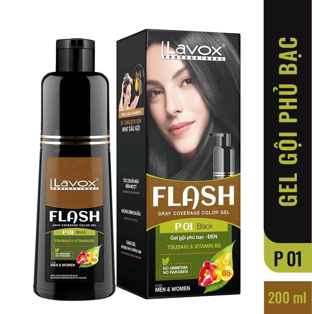 Gel Gội Phủ Bạc Tóc Lavox Flash 200ml