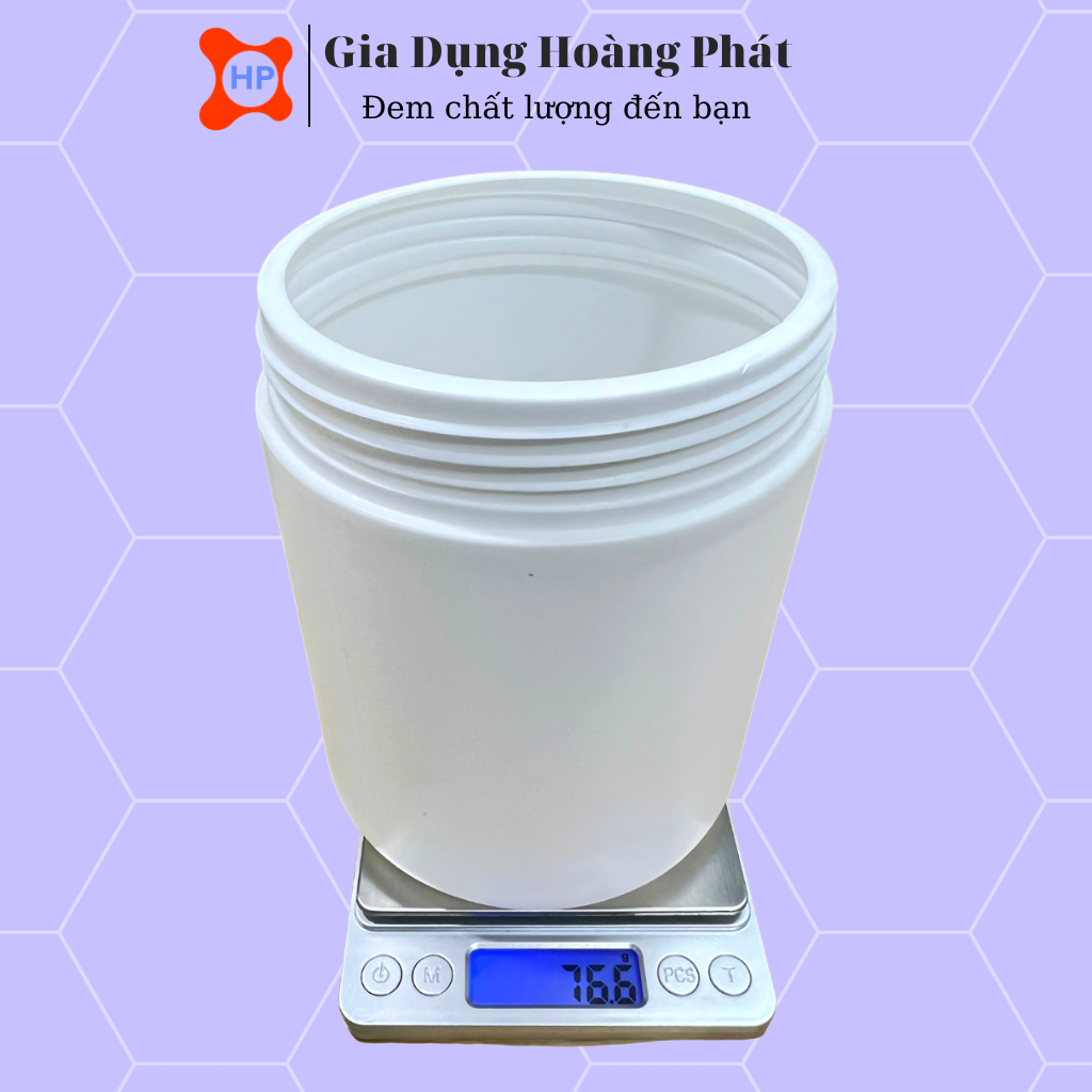 Hũ Nhựa HDPE 500 Gram - 1000 Gram - Nắp Trắng Vặn Ren + Seal Chống Tràn Khò Nhiệt