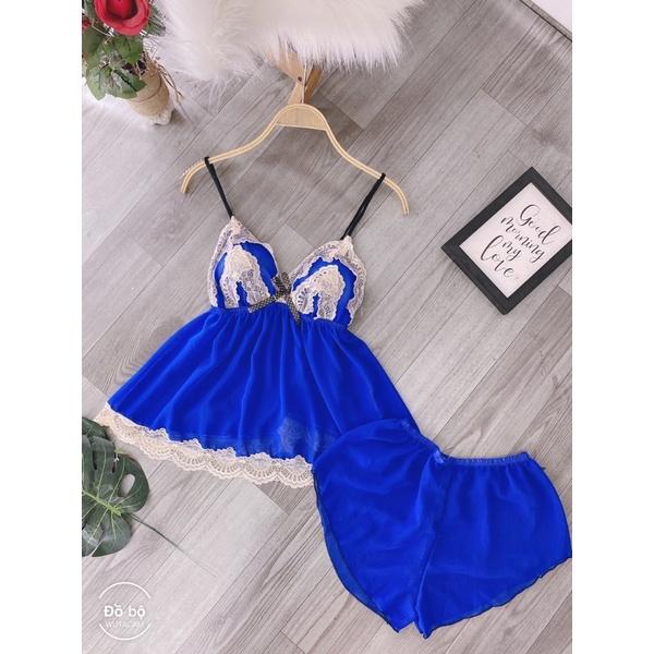 Đồ ngủ sexy nữ, đồ ngủ 2 dây có mút ngực phối ren gợi cảm mát mẻ- Phuongalice shop