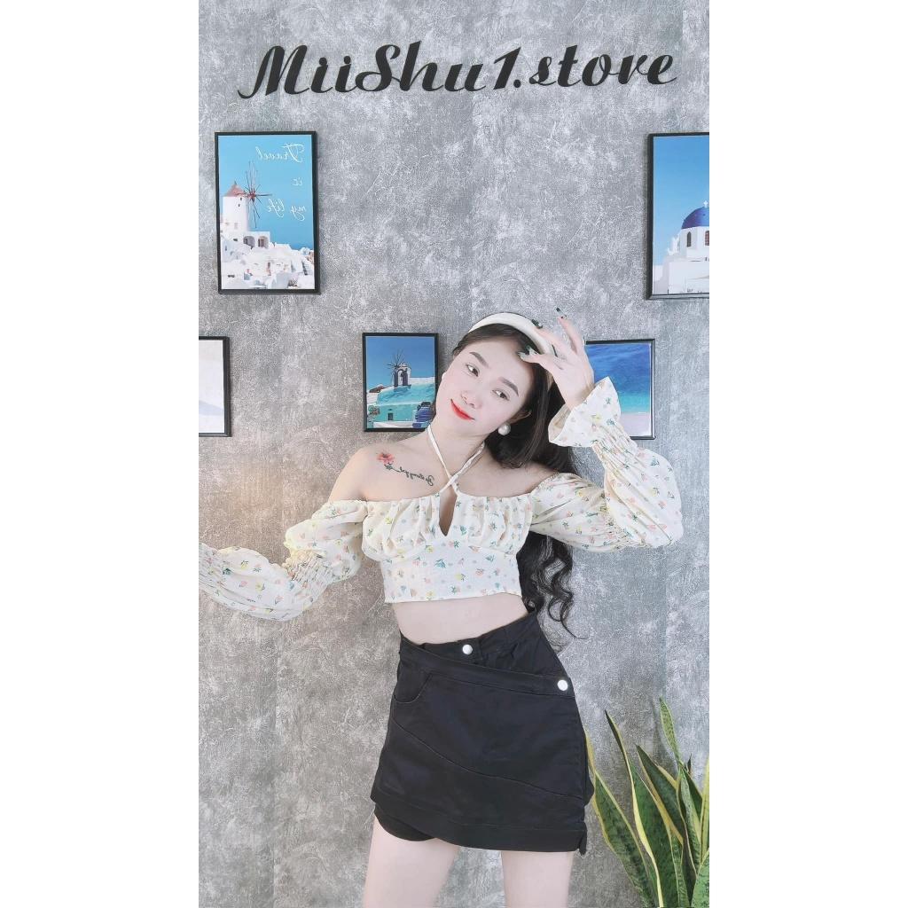 ÁO CROPTOP CỔ U ÔM BODY TAY DÀI BỒNG ĐI TIỆC ĐI CHƠI DẠO PHỐ ĐI BIỂN