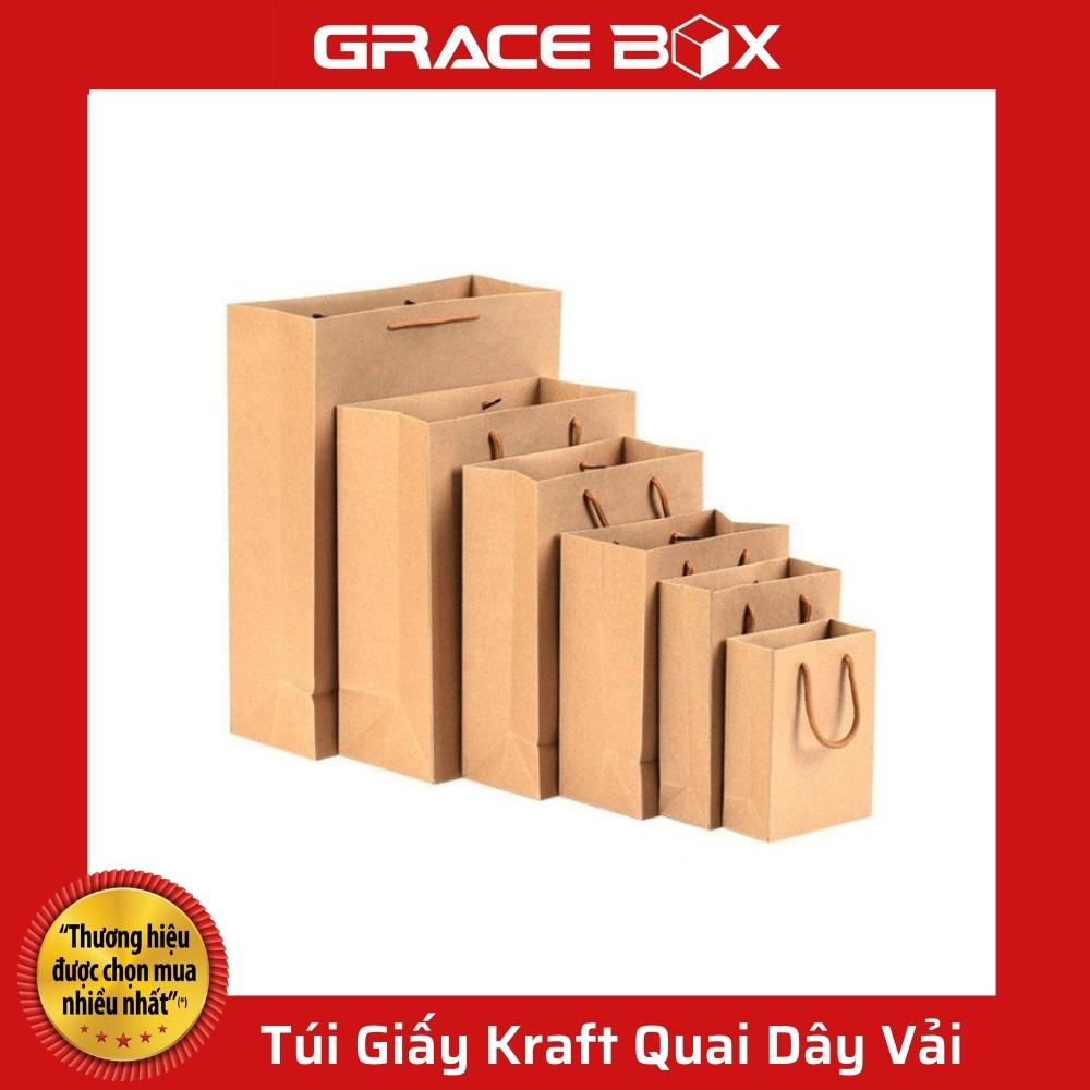{Giá Sỉ} Túi Giấy Kraft - Quai Dây Vải Chắc Chắc - Nhiều Size - Siêu Thị Bao Bì Grace Box
