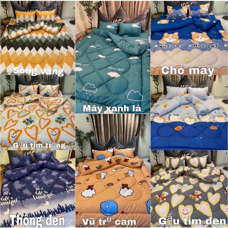 Sét phao 5 món cotton poly chăn ga gối + vỏ ôm