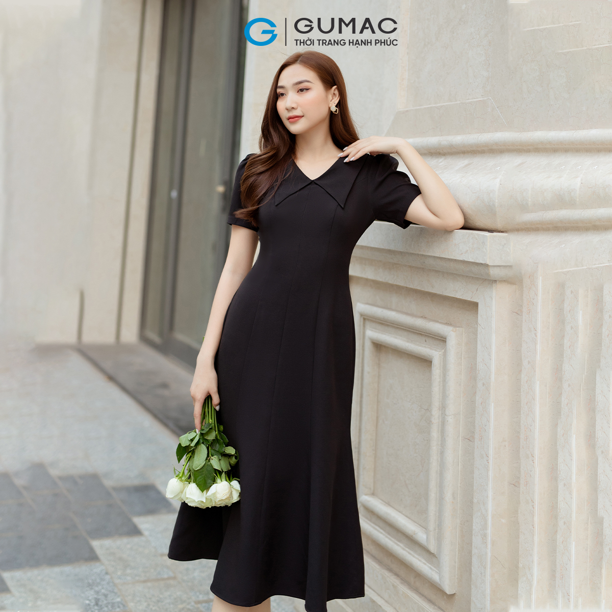 Đầm đuôi cá dáng midi GUMAC DD05055