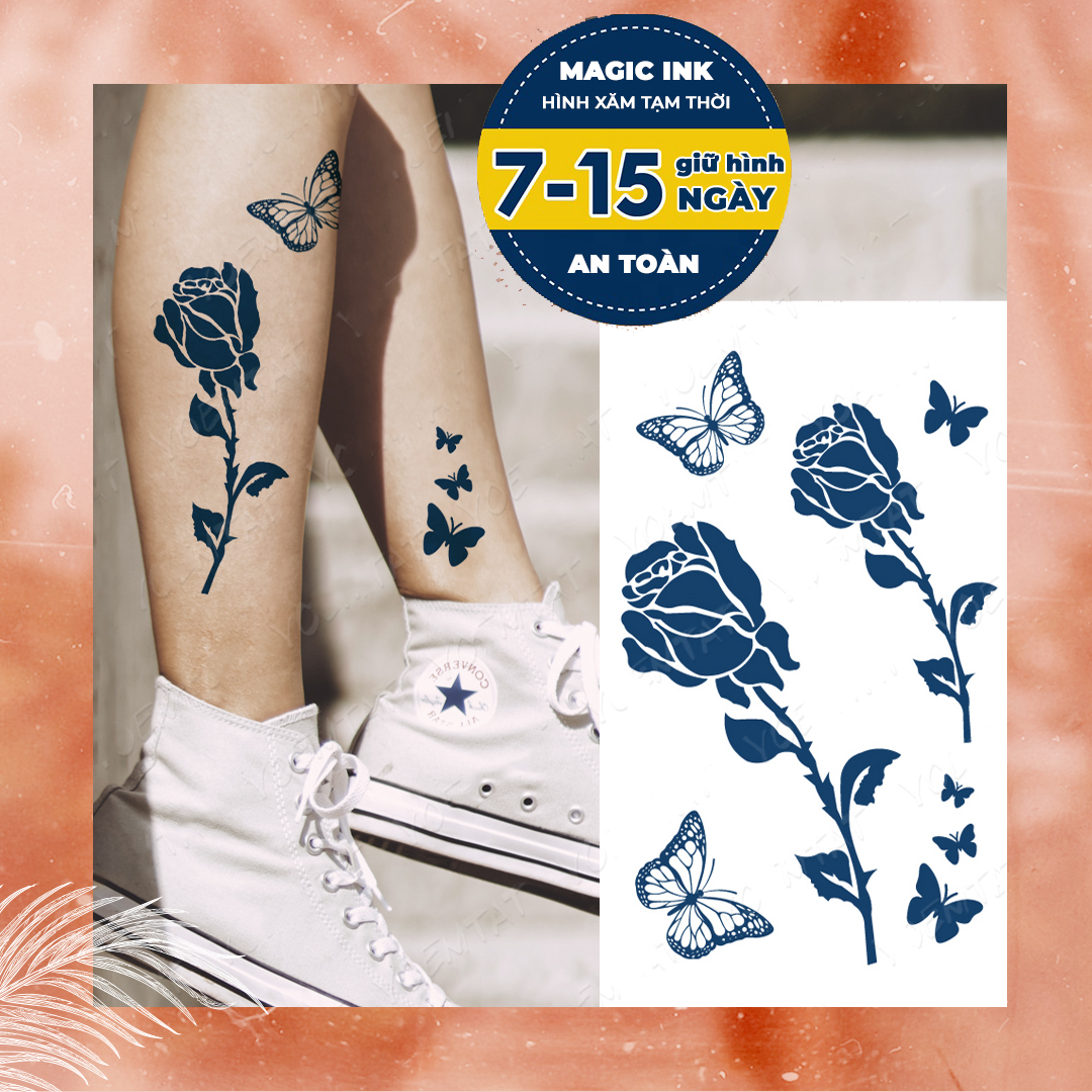 Hình xăm dán tạm thời 15 ngày Magic Ink - mz23 - xăm giả đẹp & ngầu y xăm thật, chống nước 100%