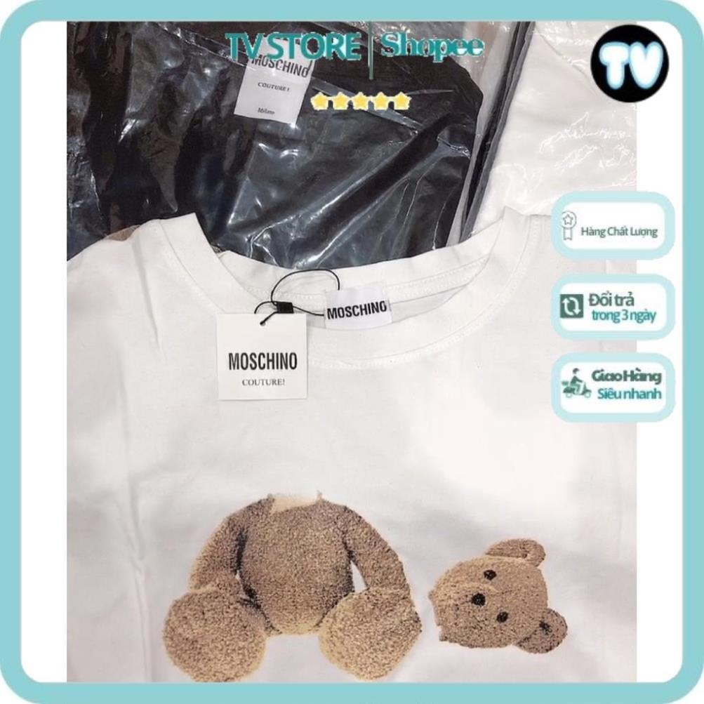 Áo phông, Áo thun cotton dáng Unisex 2021 Form rộng Hình Gấu mát hút mồ hôi form rộng unisex nhiều màu