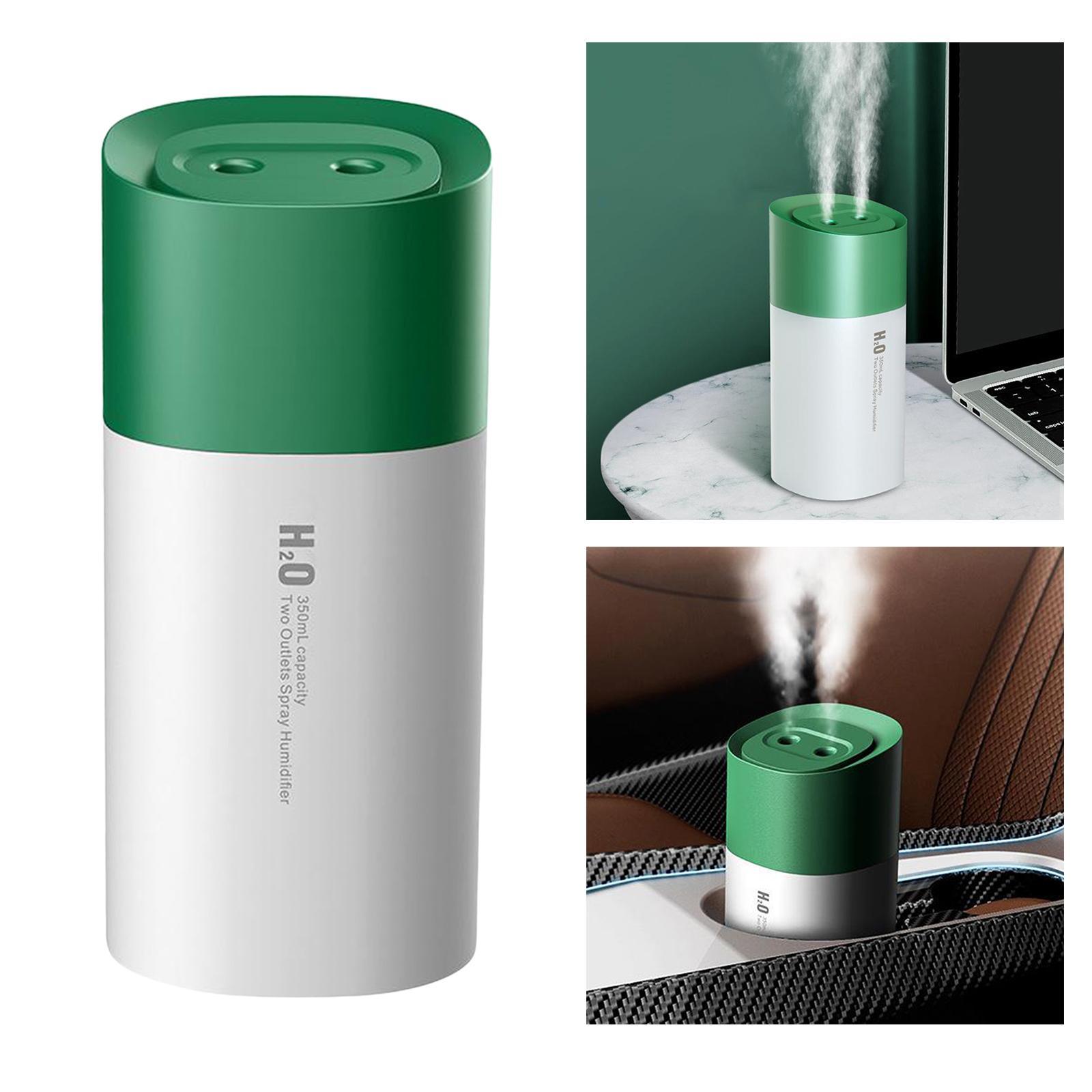 350ML LED Humidifier USB Essential Oil Diffuser for Car Office Room Green