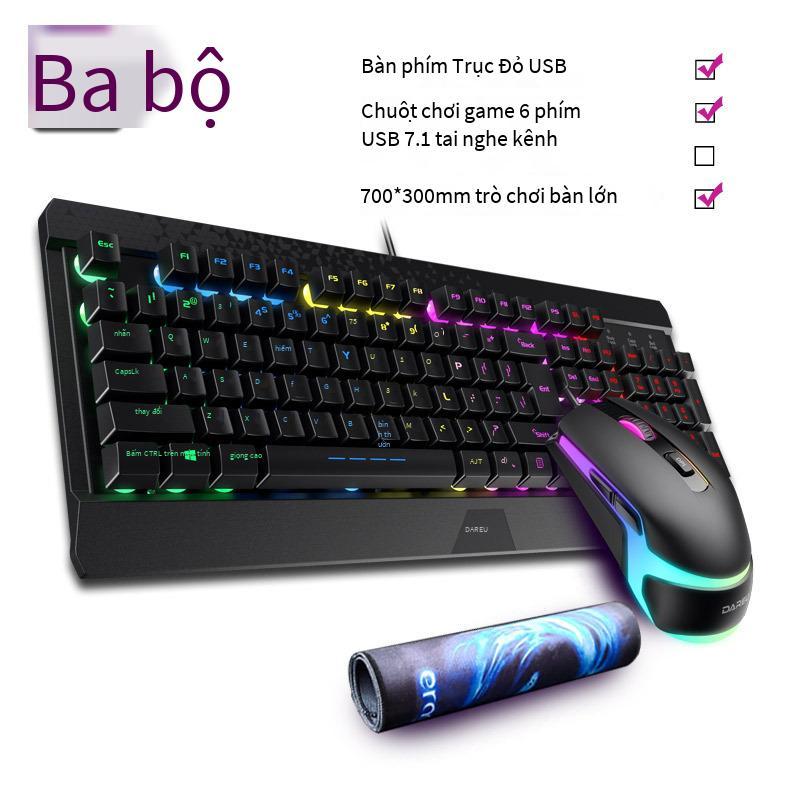 Đảm Bảo Chất Lượng [] 195 Bộ Bàn Phím Chuột Trò Chơi Có Dây Bàn Phím Chuột Tai Nghe Bộ Ba Món Bàn Phím Cơ Feel Digital Electric