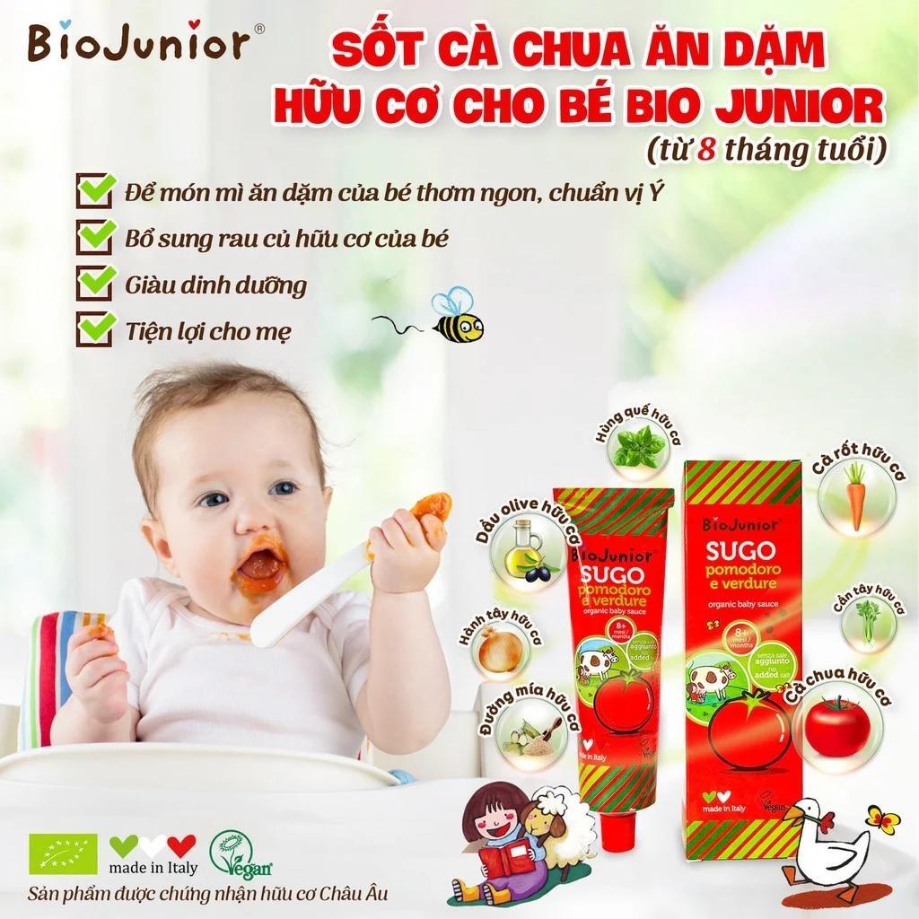 Sốt cà chua hữu cơ cho bé Bio Junior 150g (Từ 8 tháng tuổi), gia vị cho bé, Tương cà cho bé