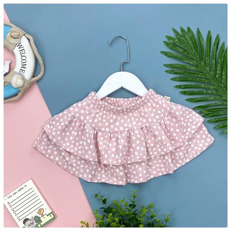 Chân váy cotton bé gái. Sz 1-10 từ 10-30kg, kiểu dáng 2 tầng, có quần bên trong