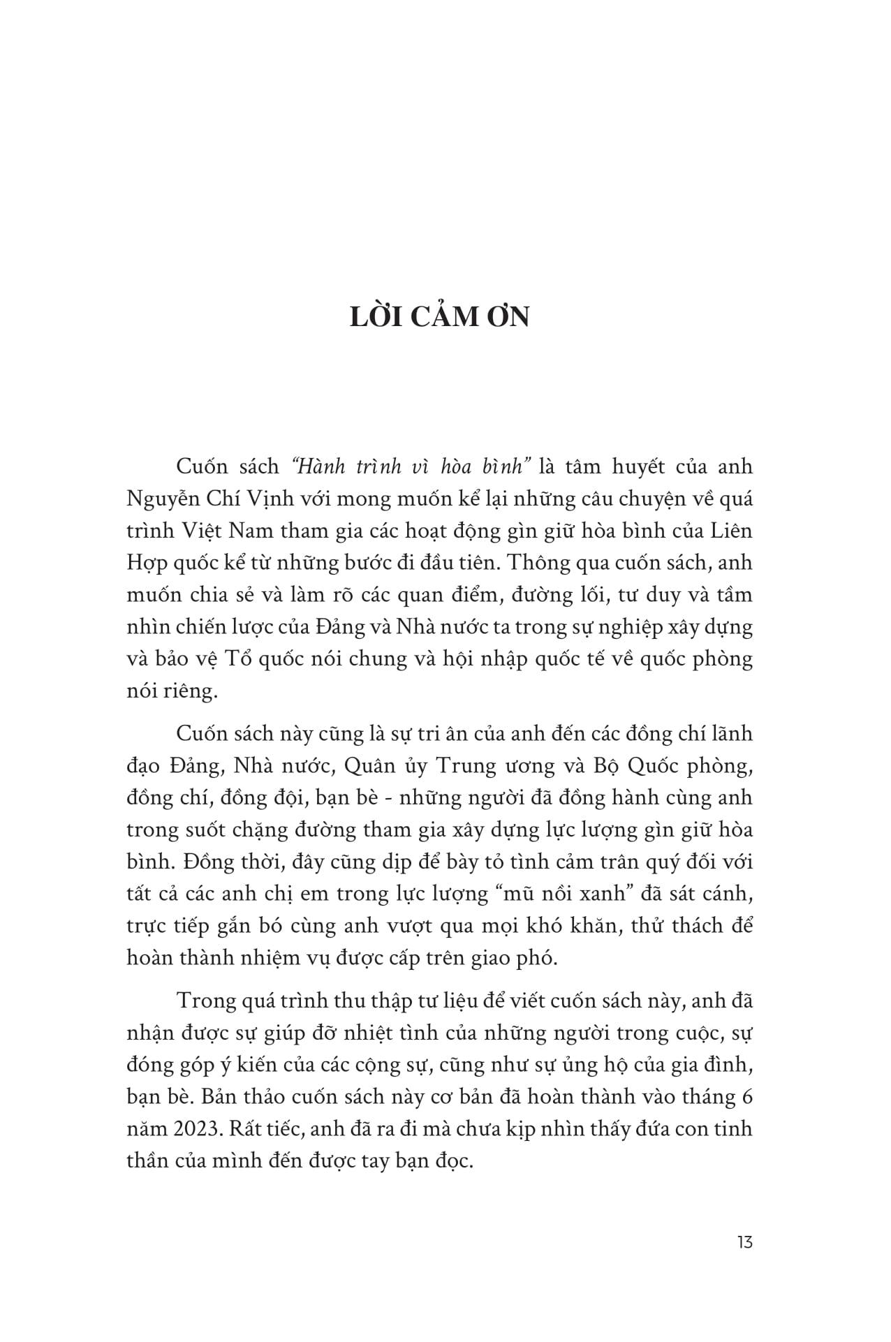 Sách - Hành Trình Vì Hòa Bình