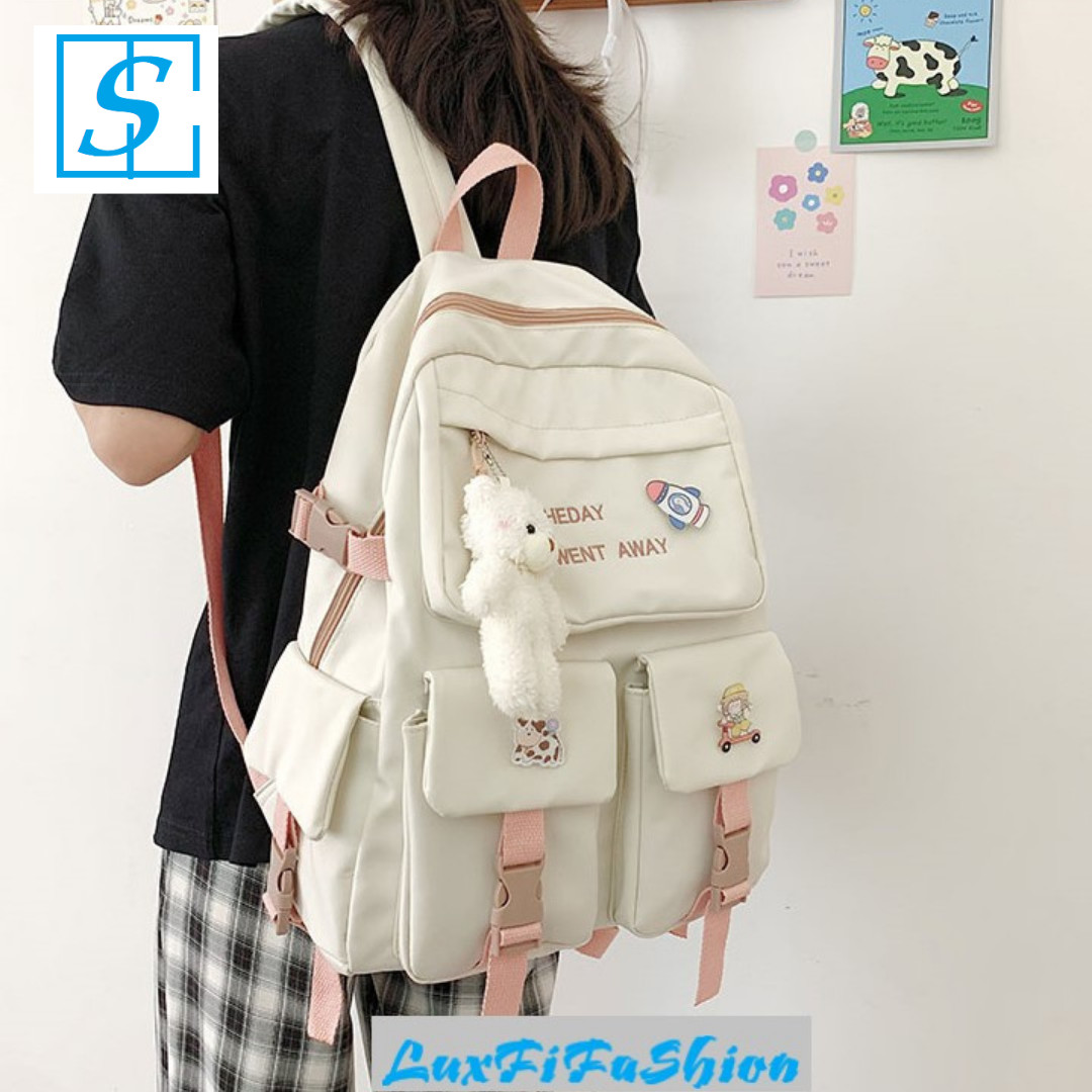 Cặp Học Sinh Nữ Version Hàn Quốc Ulzzang Balo Học Sinh Nữ Dễ Thương Sinh Động MÃ FS816