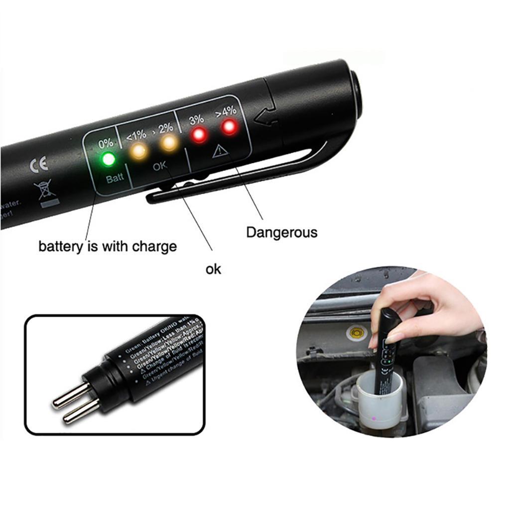 Accurate Car Brake Fluid Oil Moisture Pen 5 LED Testing Check Indicator Pen Tool
