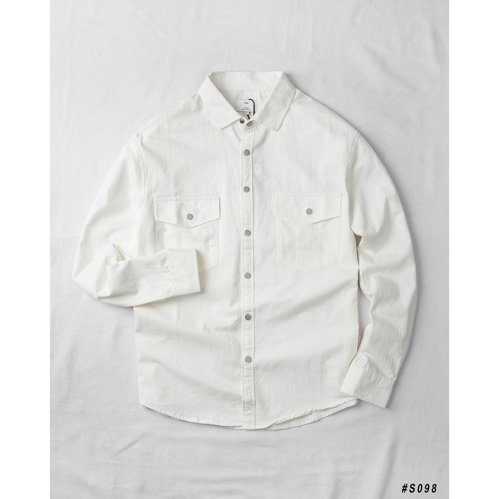 Áo Sơ Mi Nam Cao Cấp DENIMST S098 Chất Cotton Kaki Dáng Suông