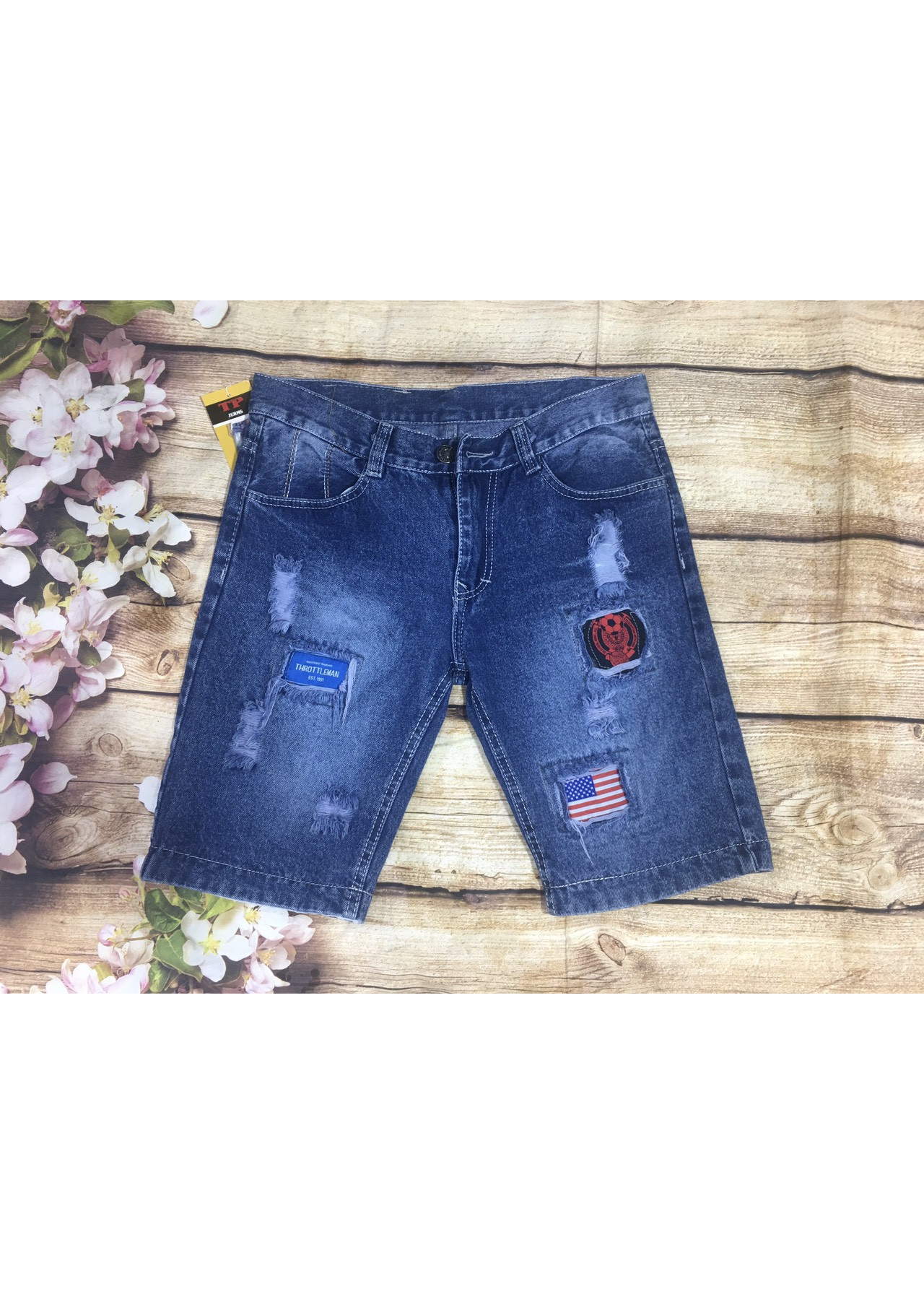 quần short jean nam mẫu mới rách phối 