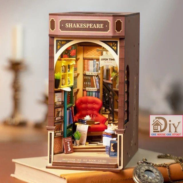 Book nook tự lắp ráp bằng gỗ 3D Robotime Rolife Book StoreTGB07 - Quà tặng sinh nhật giáng sinh