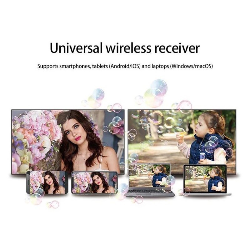ROGTZ Thiết Bị Kết nối HDMI Không Dây 2.4G/5G Từ Mobile, Tablet, Laptop ra Tivi 4K M100 Plus - Hàng Nhập Khẩu