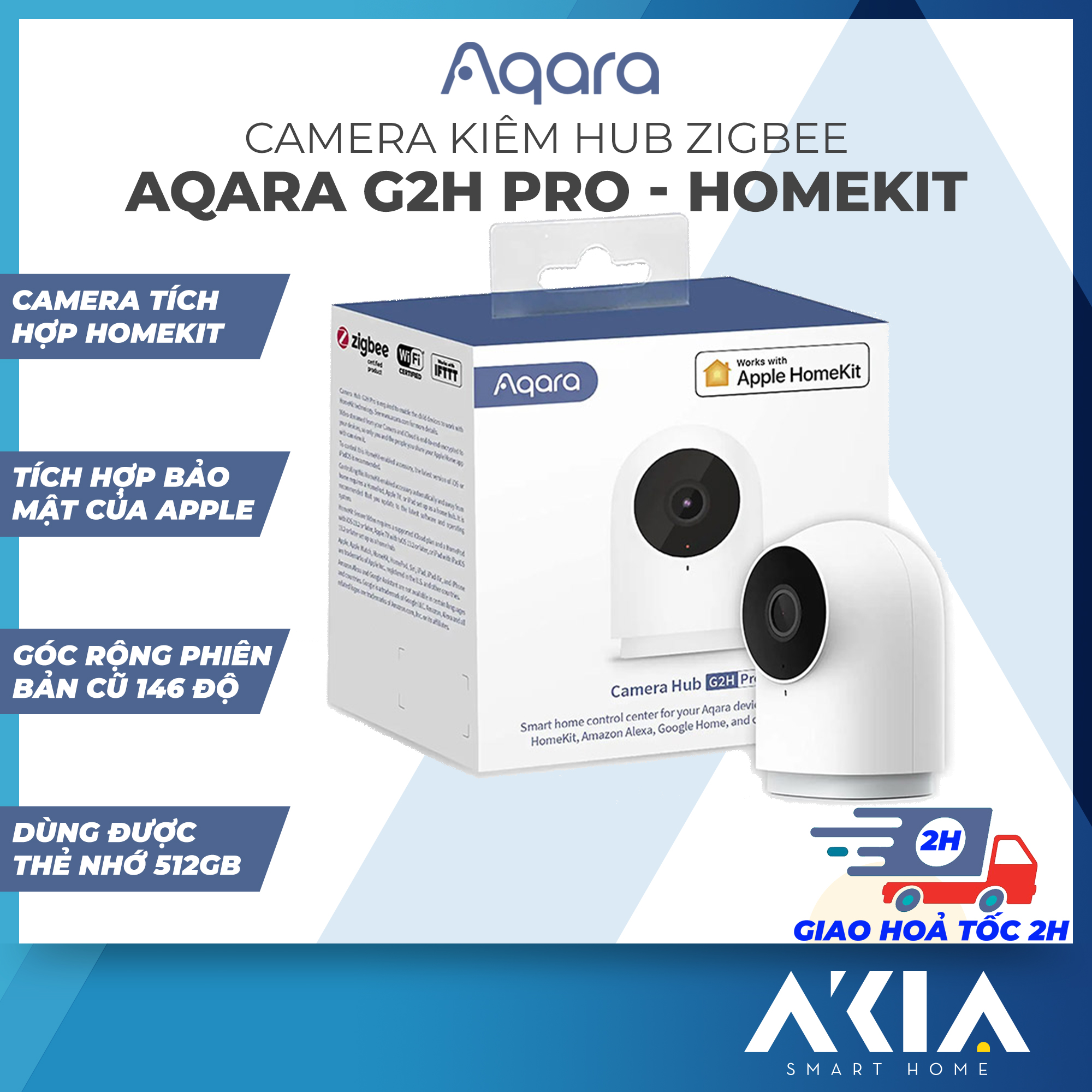 Camera Aqara G2H, Full HD 1080p, hỗ trợ Apple HomeKit, tích hợp Hub Zigbee