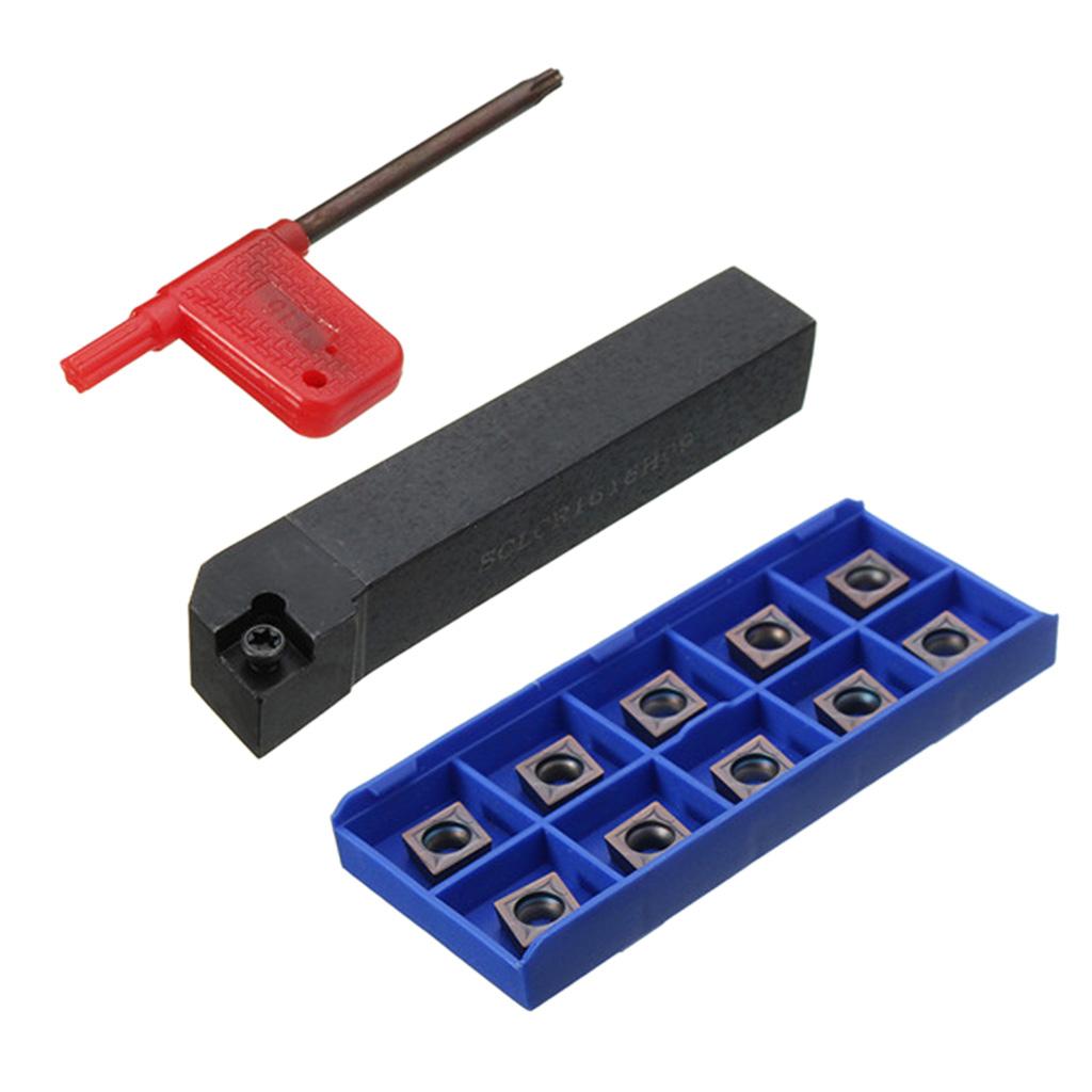 Lathe Tool Holder Holder Boring Bar + Carbide Inserts + Wrench CNC Lathe Lathe Tool, SCLCR1616H09