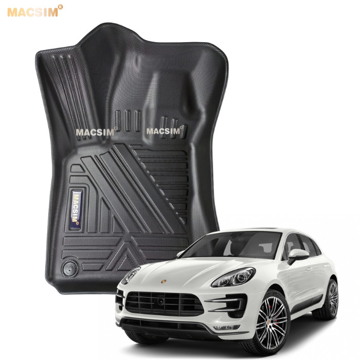 Thảm lót sàn xe ô tô Porsche Macan 2017-2022 Nhãn hiệu Macsim chất liệu nhựa TPE cao cấp