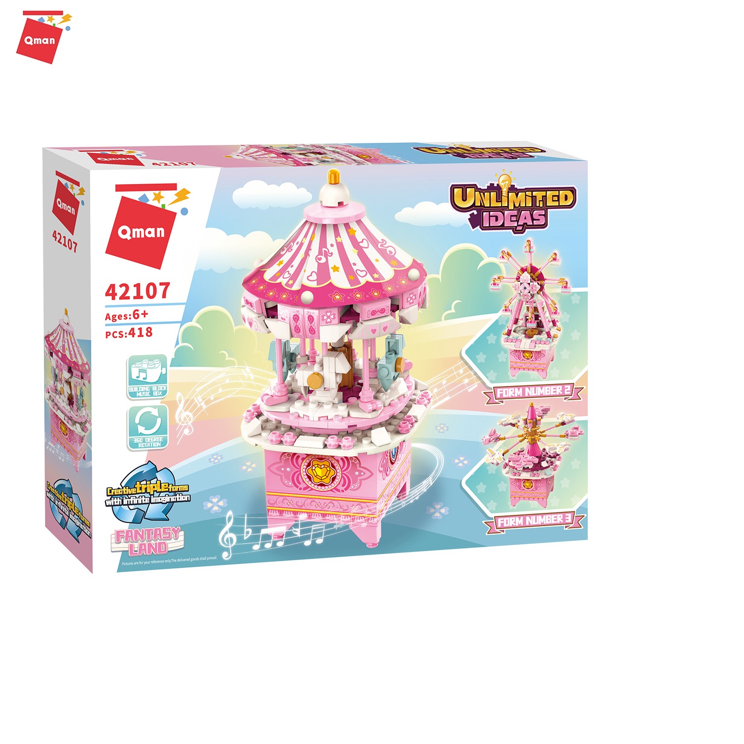 Đồ chơi lắp ráp lego Qman 42107 - Hộp phát nhạc sáng tạo dành cho bé gái từ 6 tuổi
