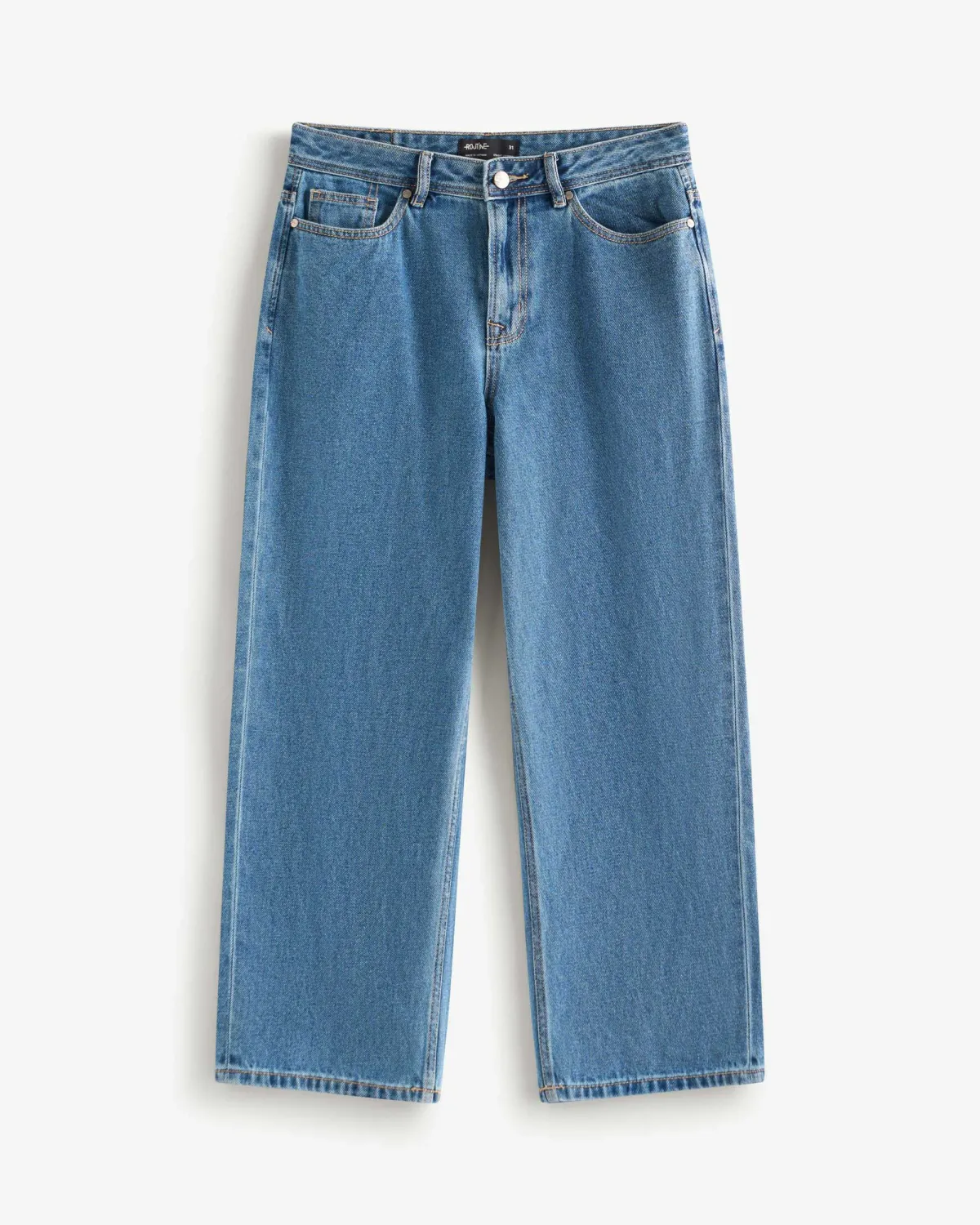 Quần jean nam RT form Straight Cropped màu Xanh nhãn vải ( form suông ống đứng) - RT 10S25DPA012 | ROUTINE CÀ MAU