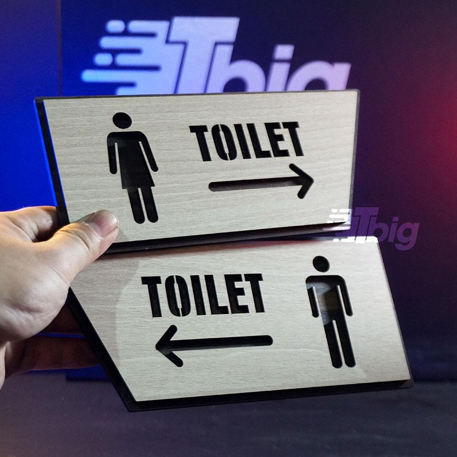 Biển toilet chỉ hướng nam nữ bằng gỗ cắt laser mẫu TL32