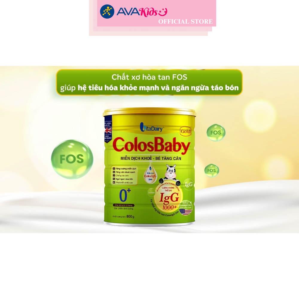 Sữa bột ColosBaby Gold 0+ (sữa non) hương vani 800g (0 - 12 tháng) - Hàng chính hãng