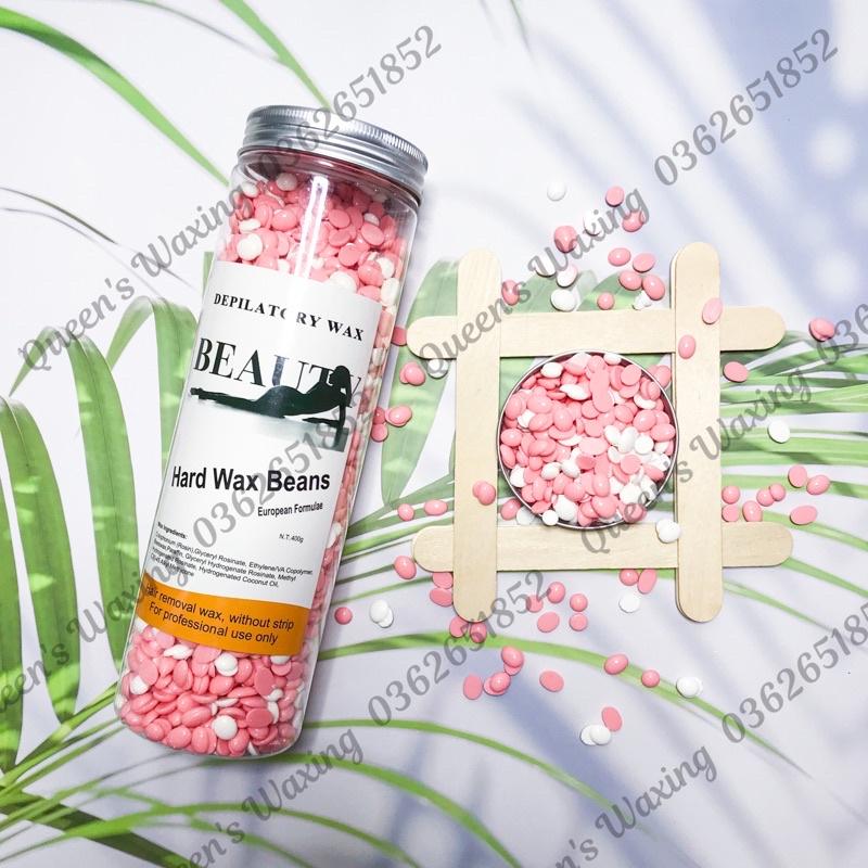 Sáp wax lông cao cấp dạng hạt đậu sáp hũ 400G màu mix sáp dừa siêu bám lông + Tặng que gỗ