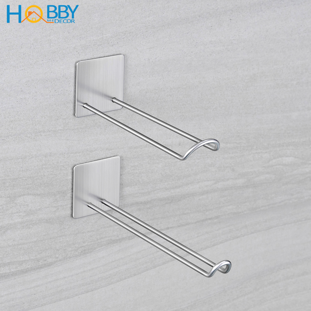 Bộ móc HOBBY GPMD treo kẹp phơi quần áo cho gọn - Inox 304 không rỉ dán tường gạch men nhà bếp, phòng tắm