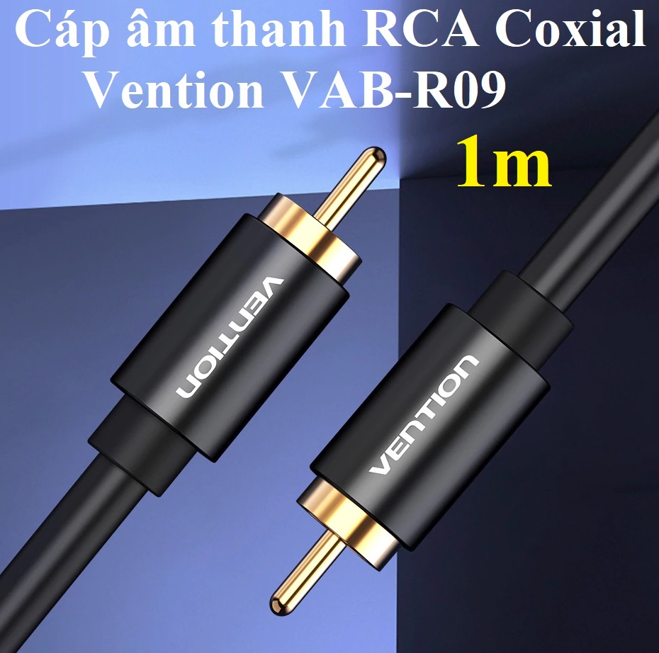 Cáp âm thanh 2 đầu RCA Coaxial Vention VAB-R09 _ Hàng chính hãng