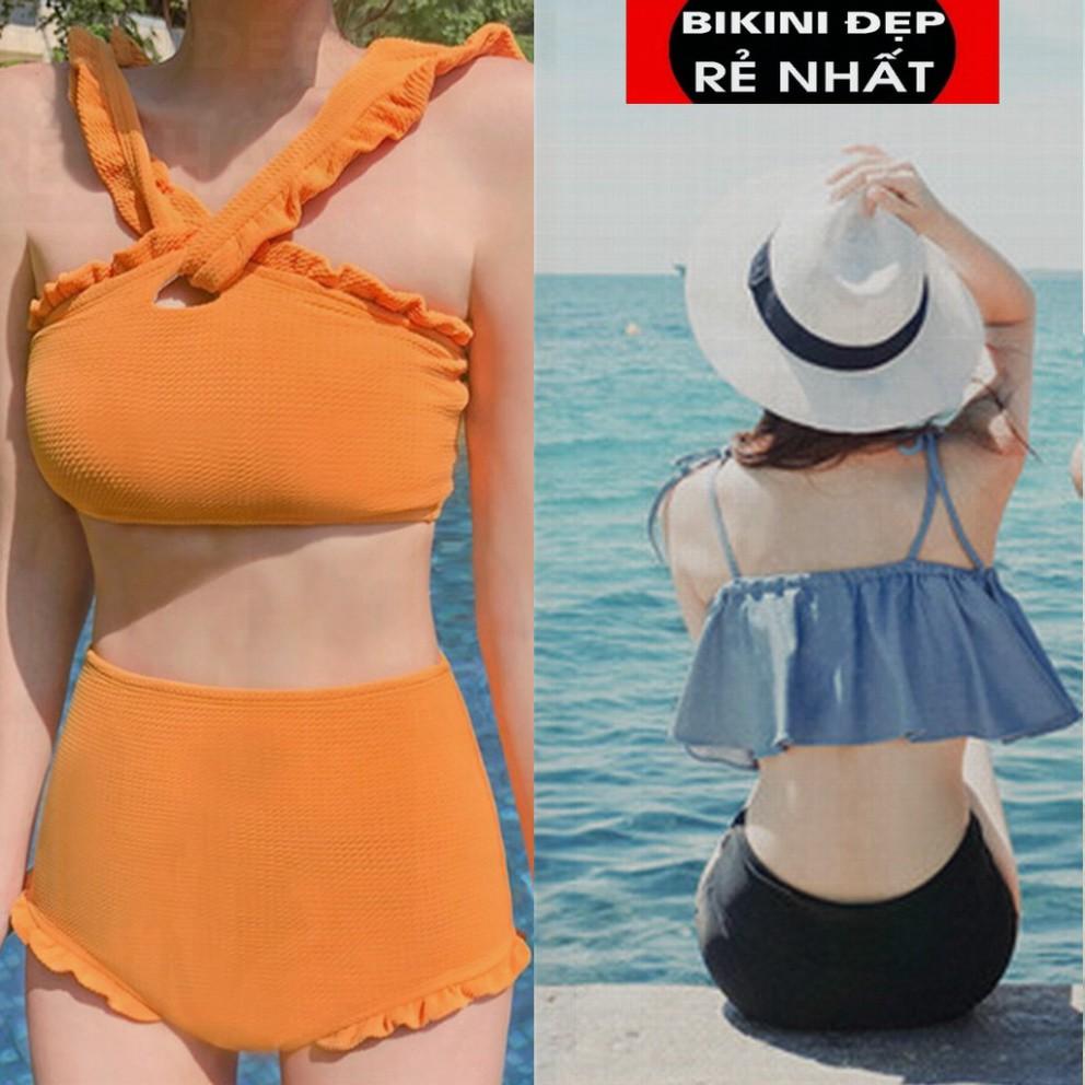(M3) BIKINI UZZLANG HÀN QUỐC 2021 2 MẢNH CẠP CAO NƠ NGỰC