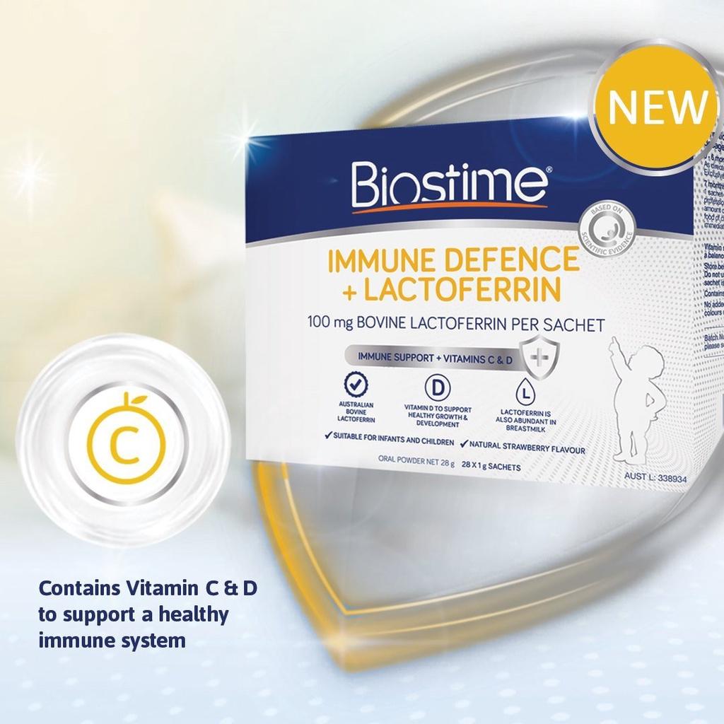 Biostime Immune Defence + Lactoferrin, tăng cường đề kháng hộp 28 gói 2g