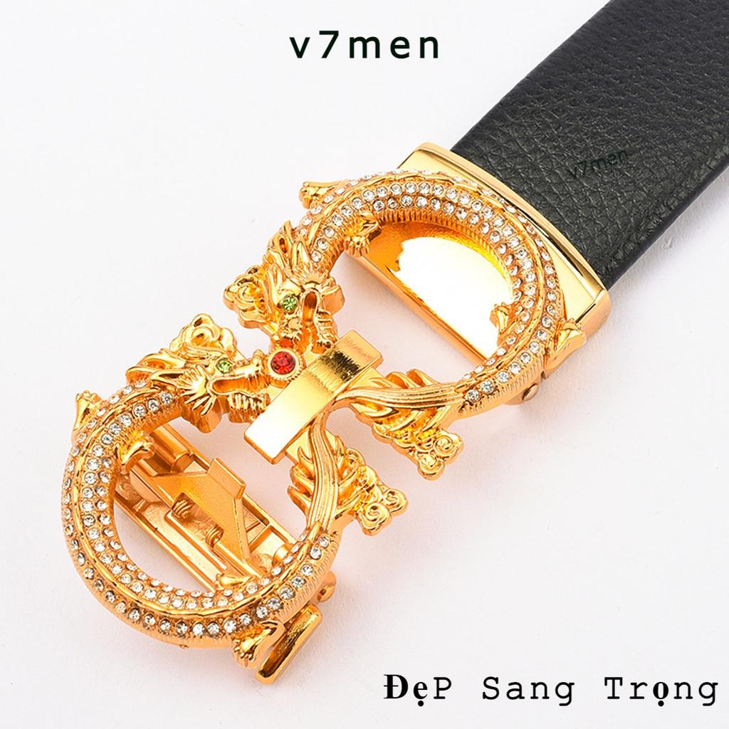 Thắt Lưng Da Nam Khóa Tự Động Cao Cấp , Thắt Lưng Nam Sang Trọng mặt kim loại nguyên khối trẻ trung GG2