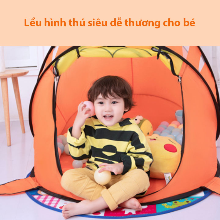 Lều chơi cho bé hình thú Mẫu Con Hổ (cam)-Hàng Nhập Khẩu