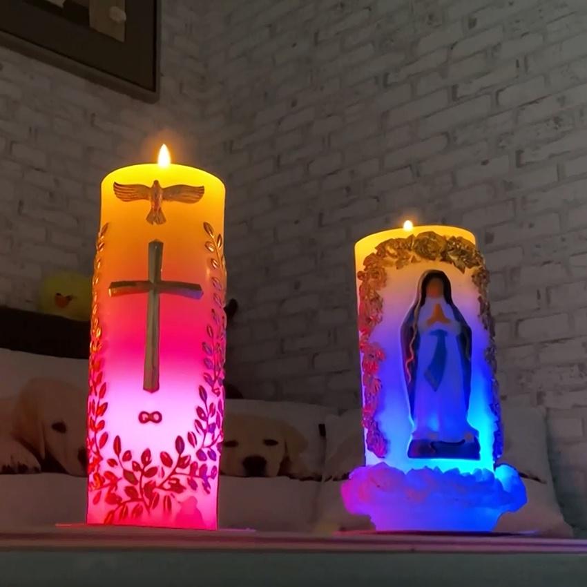 Nến mẹ Maria (cháy 70 giờ) - trụ nến Thờ Công Giáo - Đèn cầy trang trí cao cấp candle shop