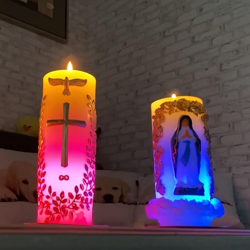 Trụ nến maria - nến thờ công giáo - đèn cầy mẹ maria - nến trang trí công giáo cao cấp candles shop