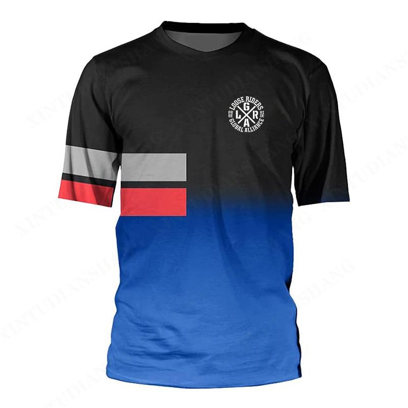 Người lái xe đua xe mô tô áo ngắn áo sơ mi MTB xuống dốc tay áo ngắn Jersey Mountain Bike DH Maillot Ciclismo Hombre Sweat Color: LRGA-8 Size: XS