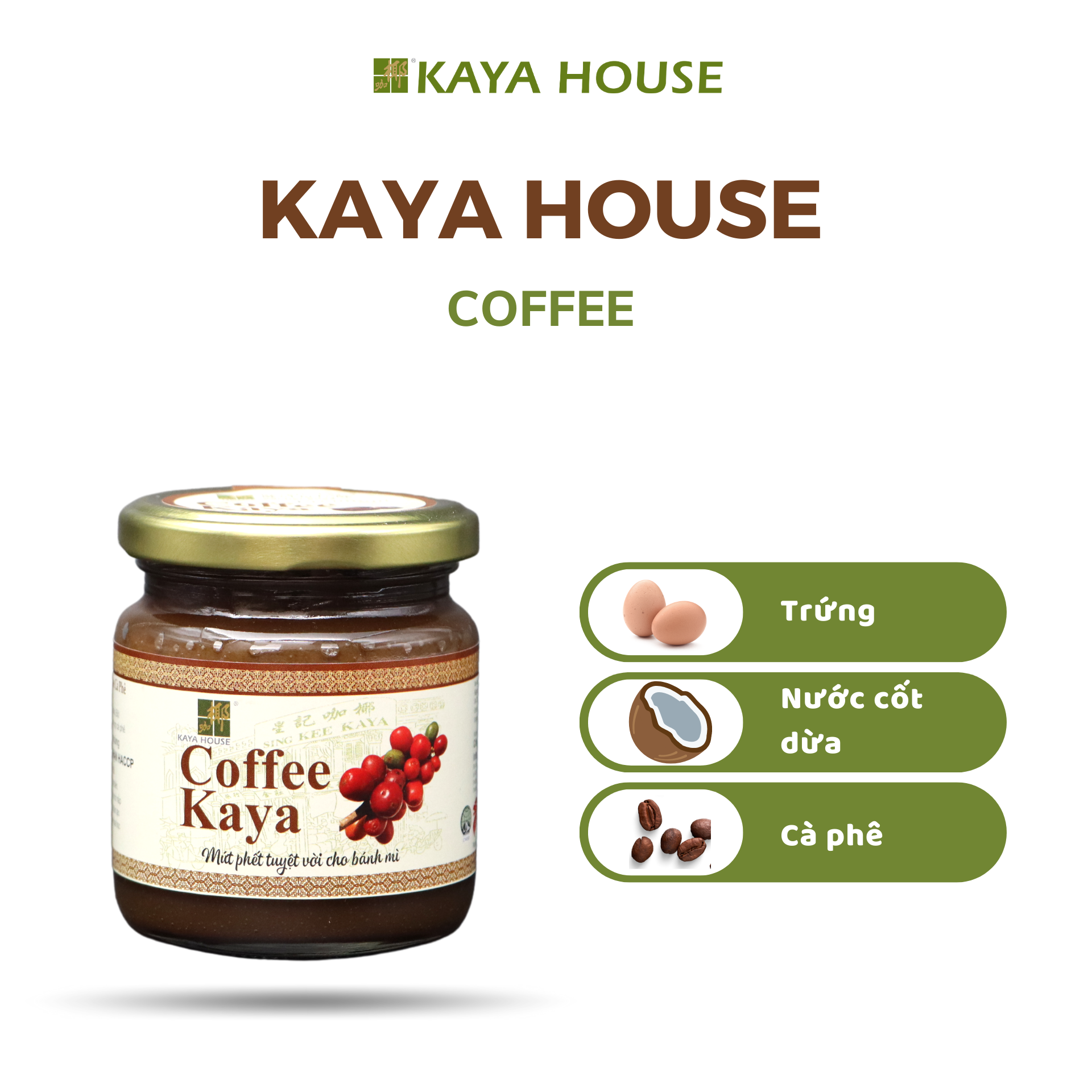 Mứt Kaya Singapore Chocolate hũ 225g - Kaya House - Ăn kèm với Sandwich, làm nguyên liệu nấu ăn