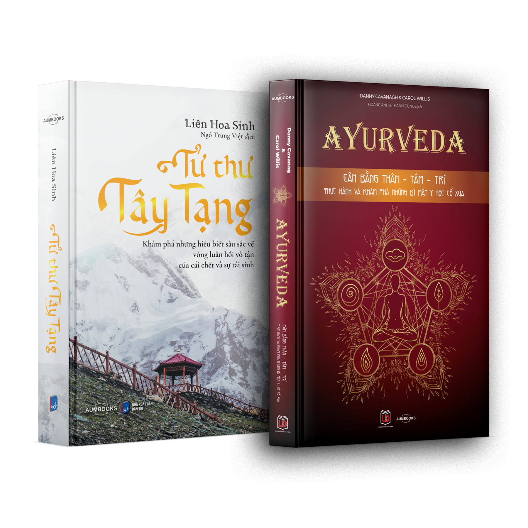 Combo sách Tử thư Tây Tạng, Ayurveda ( Cân bằng thân tâm trí ) - Á Châu Books, bộ 2 cuốn in màu