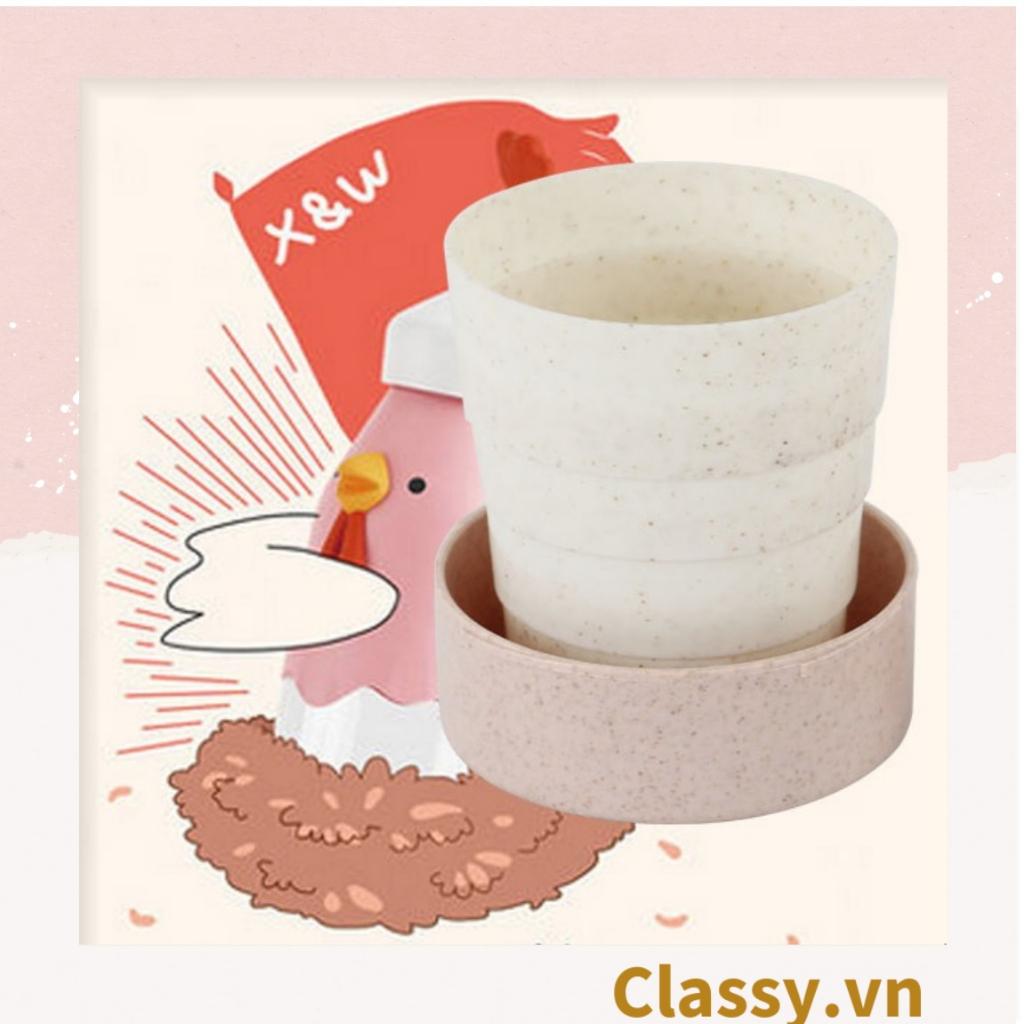 Ly nước ngũ cốc gấp gọn  Classy nhiều màu, tiện lợi mang theo khi du lịch, đi chơi, đi học PK1280